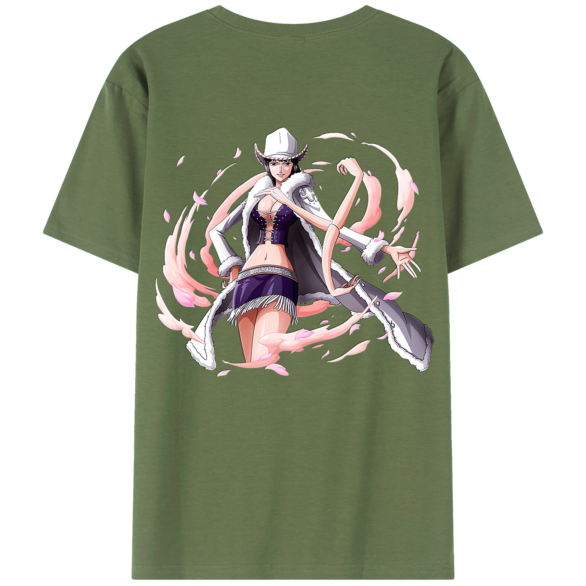 ワンピース ニコ・ロビン ONE PIECE Nico Robin 綿100％ メンズ半袖Tシャツ（バックプリント） 通気性